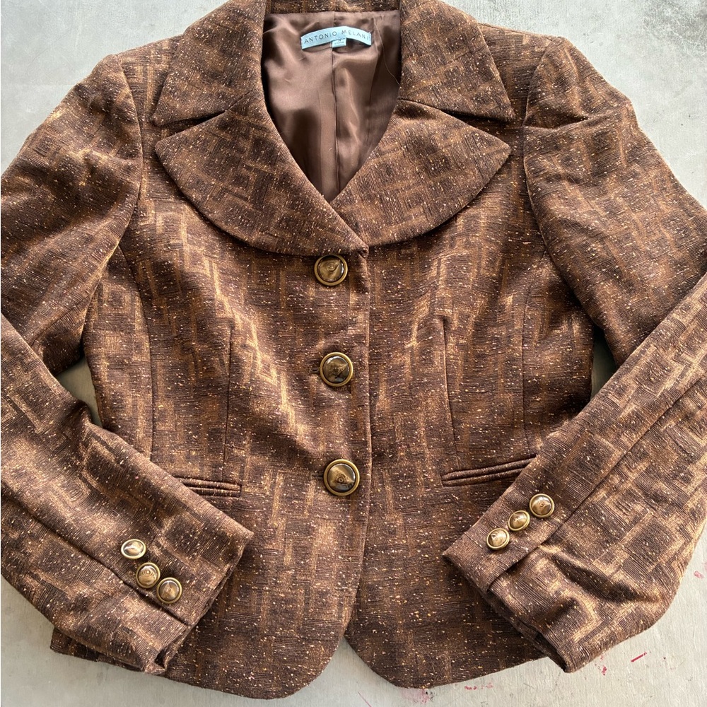 ANTONIO MELANI Brown Tweed Blazer
